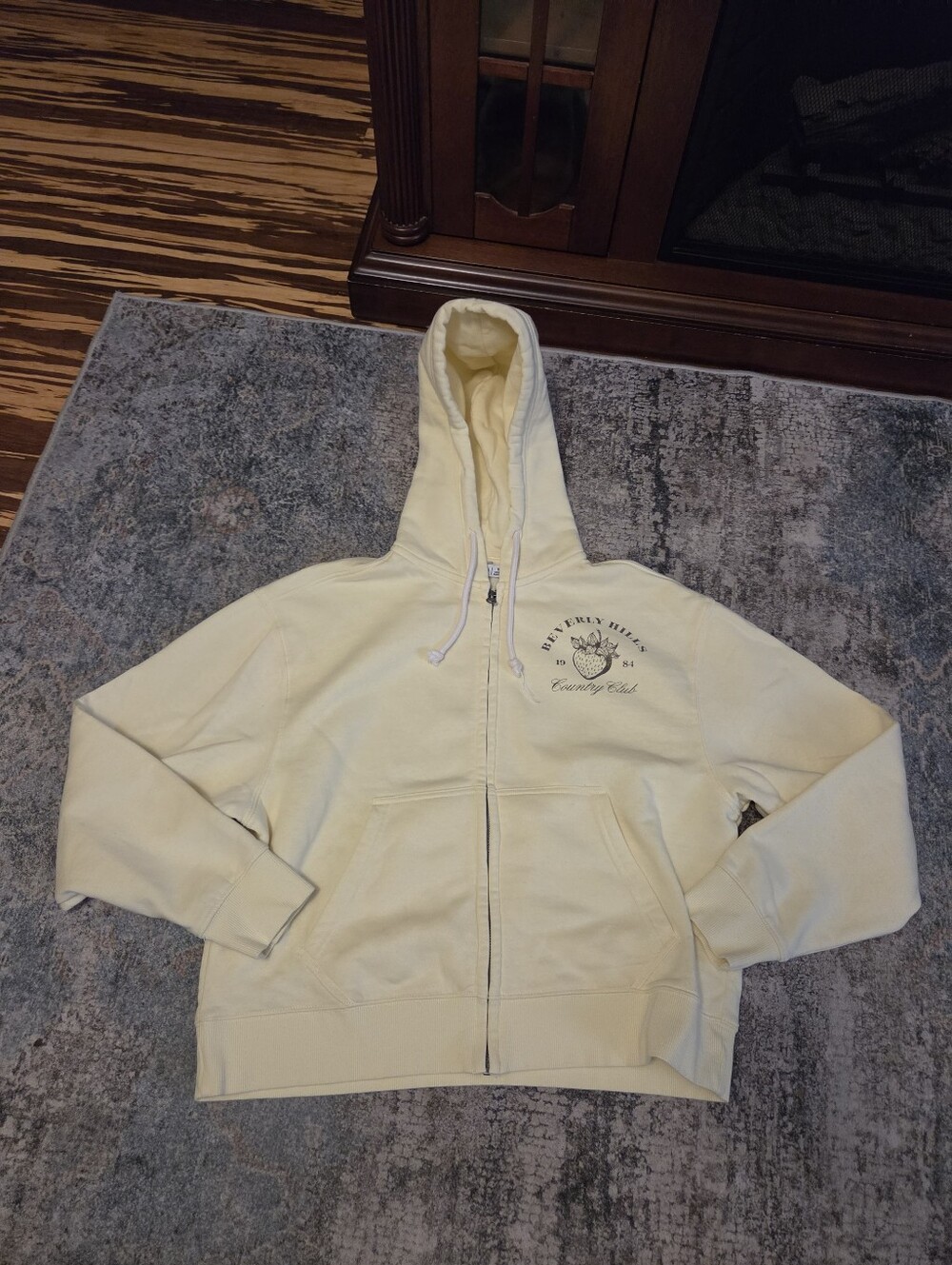 Arizona Jean Company Light Yellow Zip-Up Hoodie Size XS